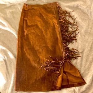 Linea By Louis Dell’Olio Suede Leather Skirt Size Medium